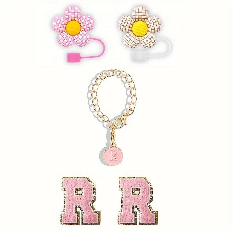 Embroidered Floral Letter Straw Cap for Casual Elegant Style|Fashion Accessories Hats & Caps