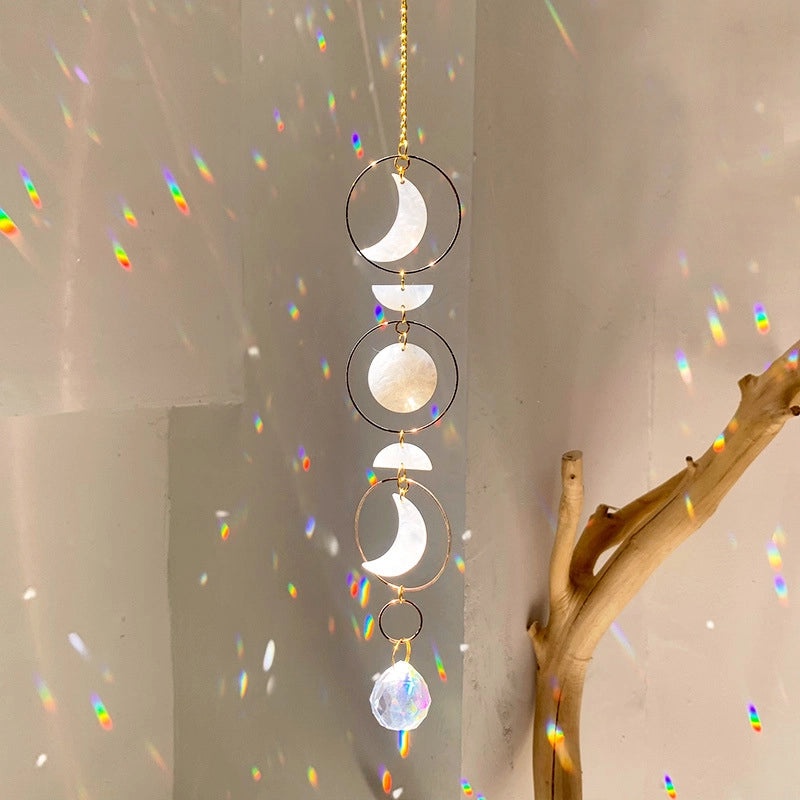 Geometric Moon Crystal Pendant Minimalist Wall Decor|Home Decor