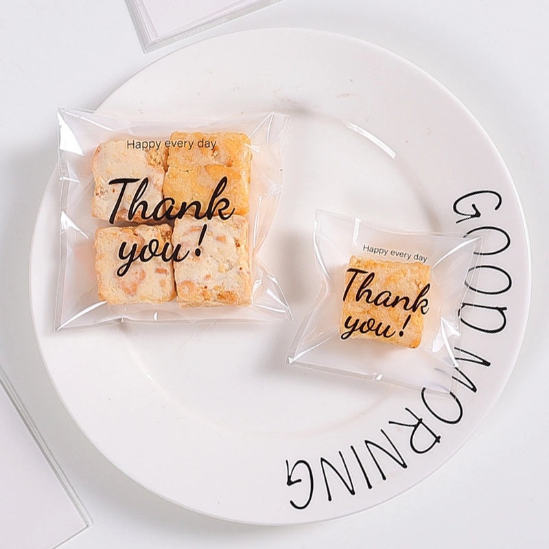 Happy Every Day Snowflake Crisp Cookie Self-adhesive Packaging Bags for Mooncake and Nougat Gifts|Packaging & Wrapping Supplies