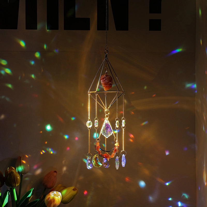 Geometric Crystal Metal Suncatcher for Windows Minimalist Classic Style|Home Decor Accessories