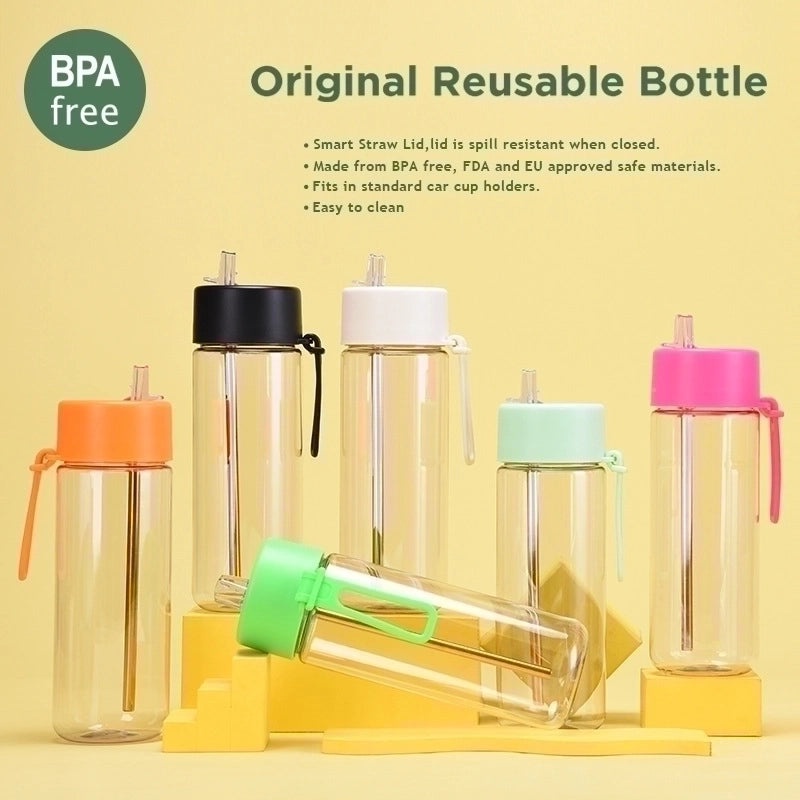 Stylish Solid Color Plastic Water Bottle for Everyday Use | Travel Accessories
