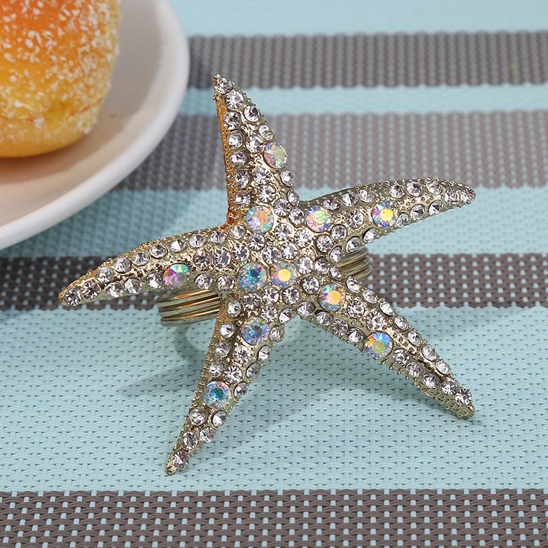 Starfish Alloy Napkin Ring for Casual Dining 1 Piece|Tableware & Napkin Rings