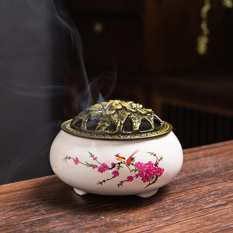 Ceramic Incense Burner Aromatherapy Plate Small Tower Temple Kiln Holder Home Decor|Home Decor & Aromatherapy Accessories