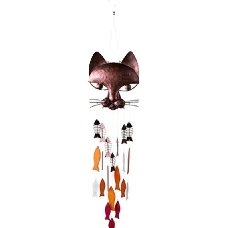 Adorable Cat and Fish Metal Wind Chime for Outdoor Home Decor|Garden Ornaments