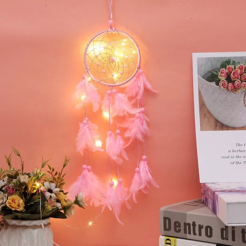 Boho Chic Dreamcatcher with Wooden Beads and Feathers | Home Decor