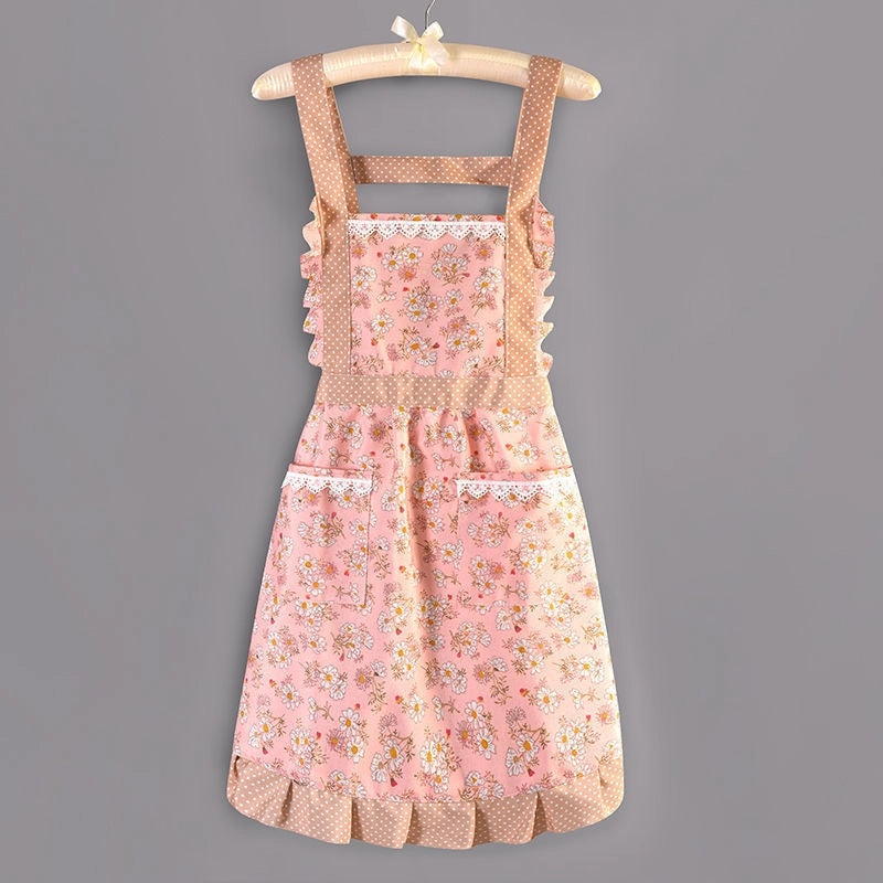 Charming Vintage Floral Polyester Apron for Women | Kitchen Aprons & Cooking Accessories