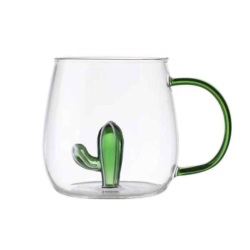 3D Animal Shape Glass Cup with Colorful Handle|Kitchen & Dining