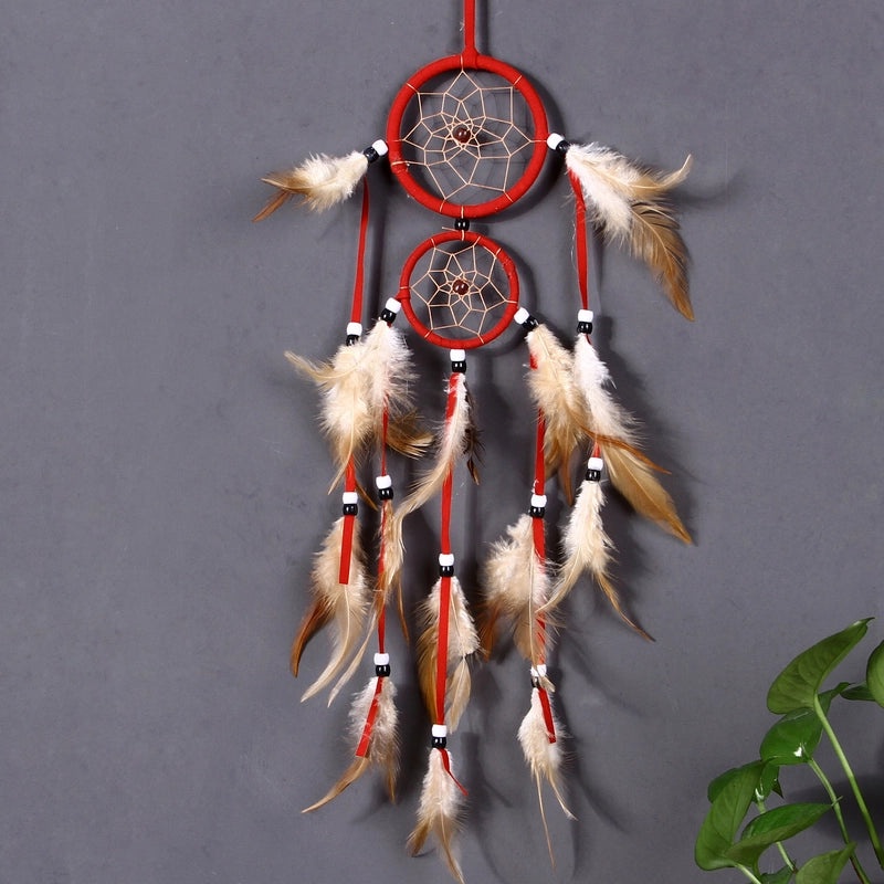 Indian Dreamcatcher Wind Chime with Double Ring Hanging Ornaments Bohemian Wall Decor | Home Decor