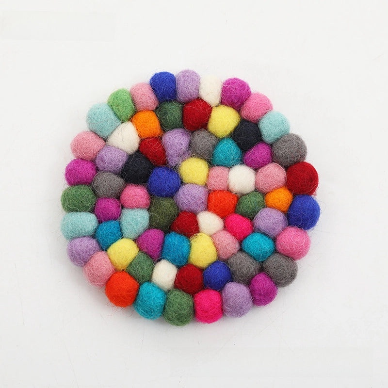 Nibo Braided Wool Felt Ball Coaster for Buddha Sound Bowl Yoga Cushion | Yoga Accessories