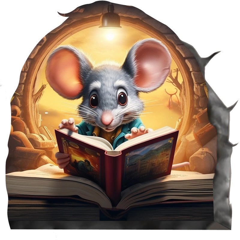 Cute Cartoon Mouse Self-Adhesive Wall Decals for Bedroom Living Room Stairs Corners|Home Decor Wall Stickers