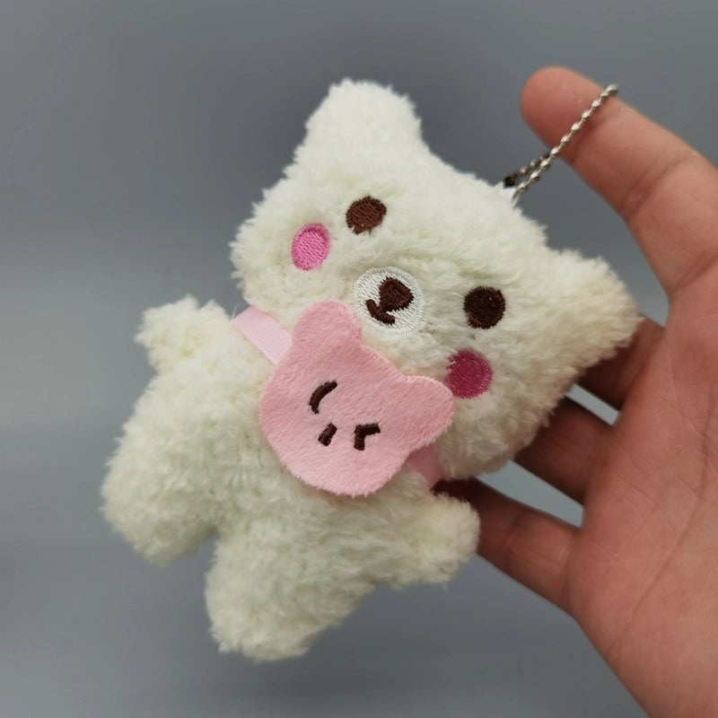 Plush Bear and Bunny Keychain Pendant for Backpack Rag Doll Gift|Accessories & Keychains