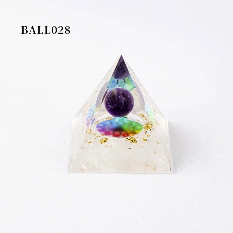 Minimalist Natural Crystal Pyramid Ornament Small Conical Decorative Crystal Piece|Home Decor Accessories