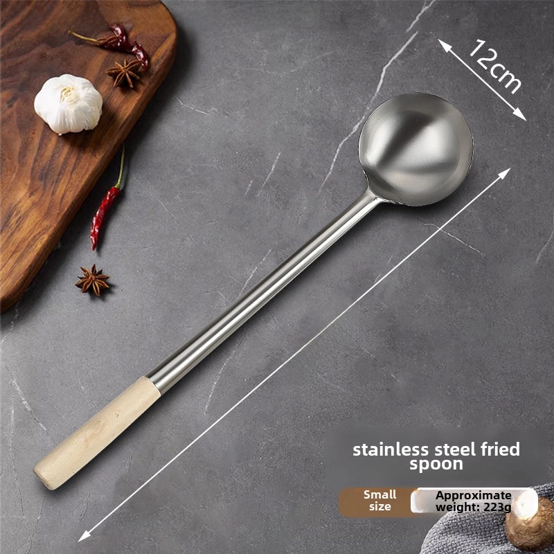 Stainless Steel Long Handle Spatula Chef Cooking Spoon Large Commercial Serving Porridge Spoon|Kitchen Utensils