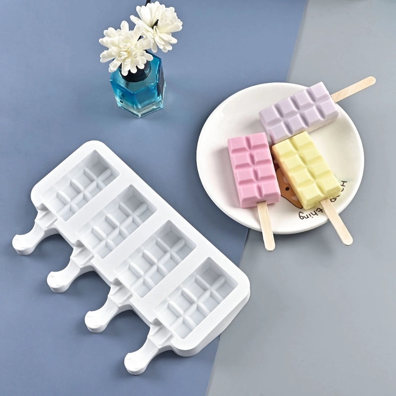 3 and 4 Cavity Ice Cream Molds DIY Food Grade Silicone Popsicle Jelly Cheese Popsicle Mold|Kitchen & Dining