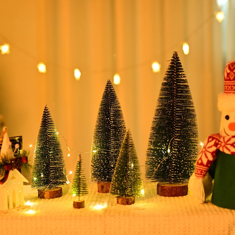 30cm Flocking Christmas Tree Small Household Decoration Xmas Gift Pendulum Ornament|Home Decor