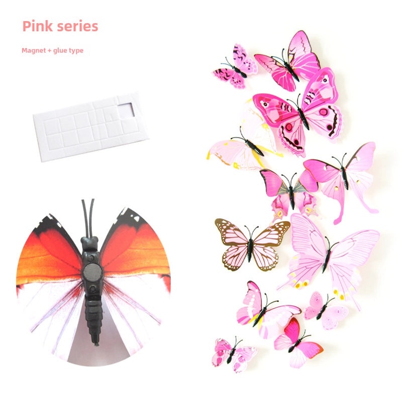 3D Butterfly Wall Stickers for Curtains and Fridges, 12 Sets Decorative Decals for Living Room, Mall, Wedding Room|Home Decor Wall Stickers