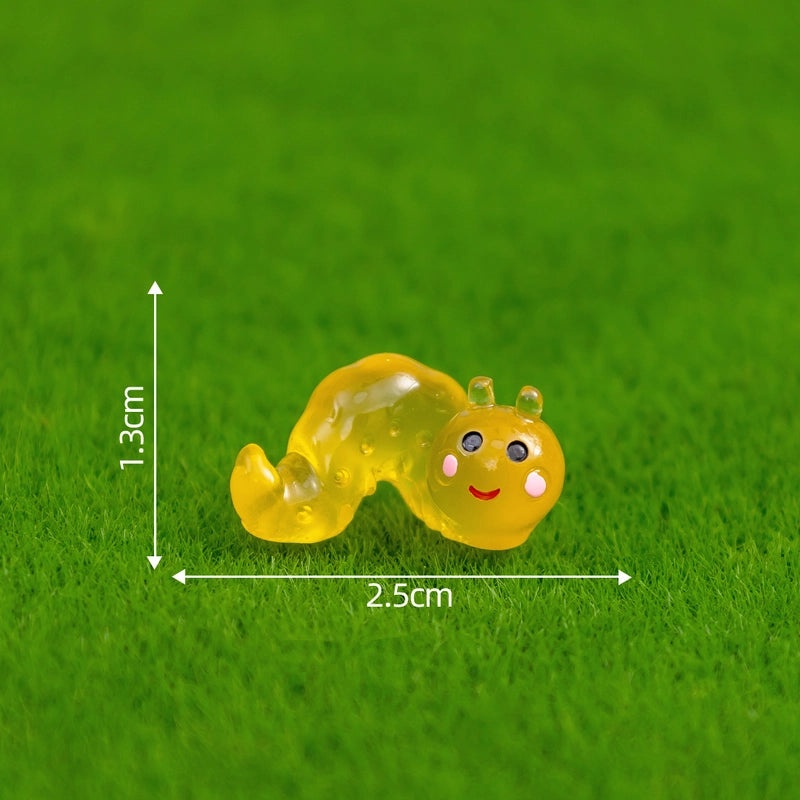 Glowing Moss Micro Landscape with Realistic Caterpillar for Succulent Garden DIY Decorative Miniature Ornaments|Garden Decor Accessories