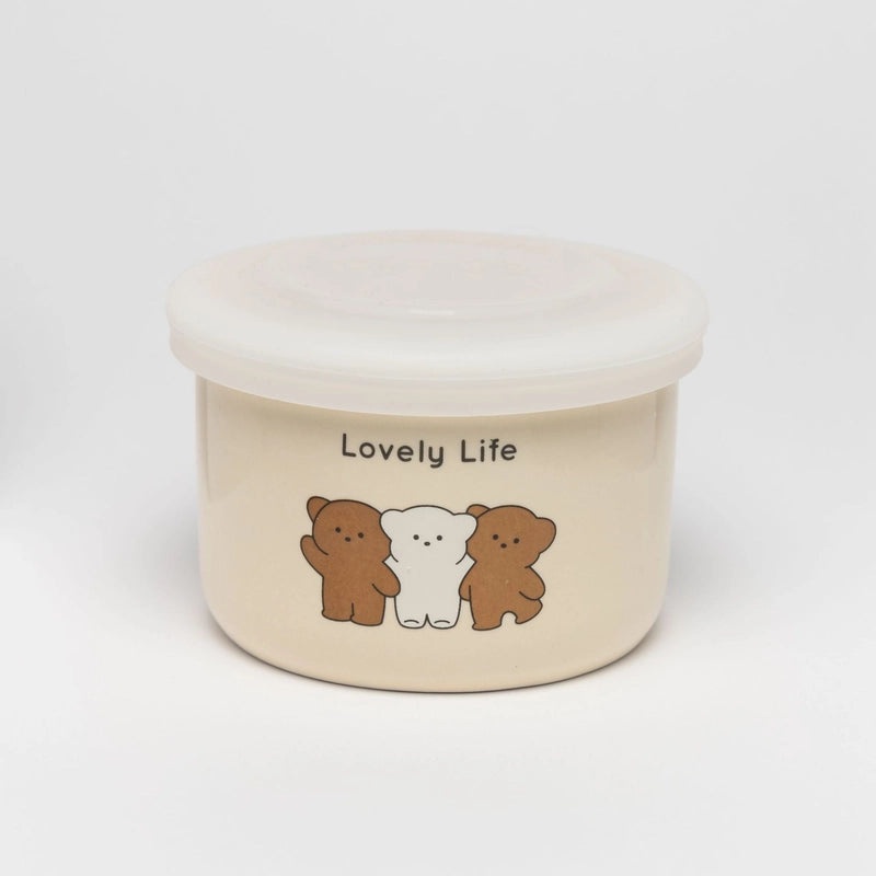 韩版宝宝辅食碗 带刻度陶瓷保温碗 硅胶盖儿童餐具|儿童餐具用品