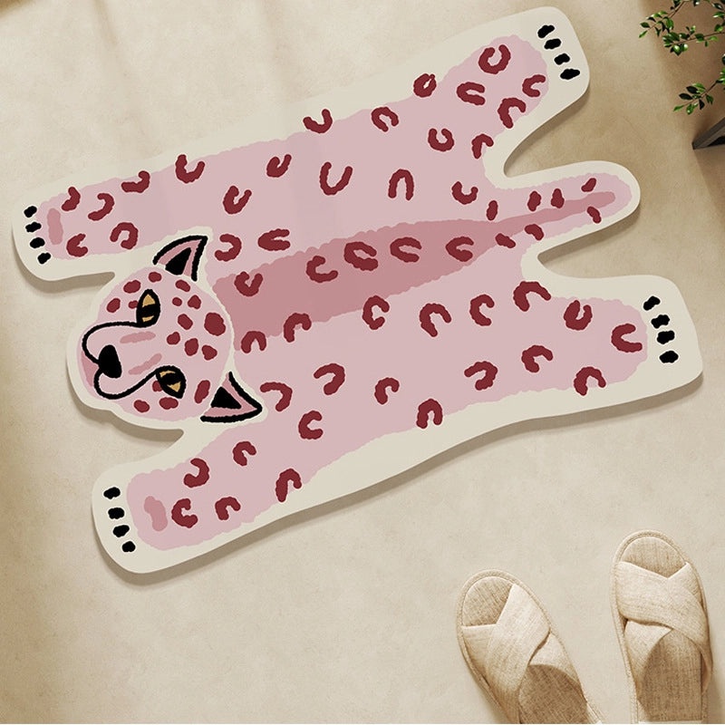 Adorable Animal Print Faux Leather Bath Mat|Home Decor Bath Rugs