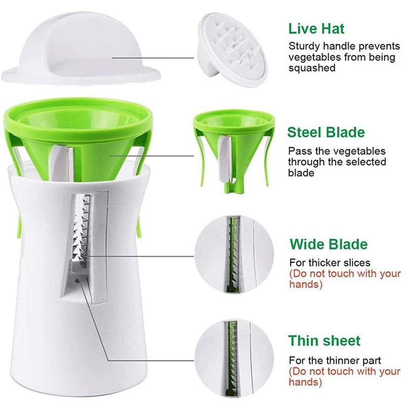 Spiral Vegetable Cutter Rotary Funnel Slicer Multifunctional Planing Cutter | Kitchen Tools & Accessories