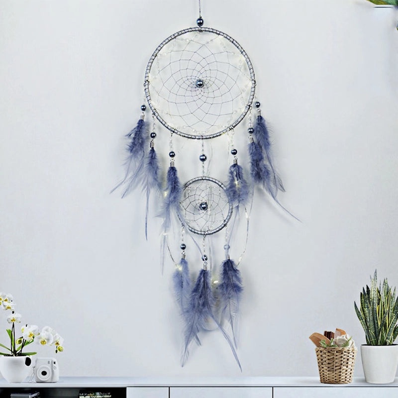Minimalist Feather Wood Dreamcatcher Decorative Wall Hanging ABS Artificial Fluff | Home Decor
