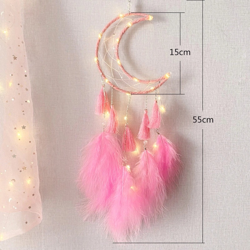 Minimalist Moon Feather Dreamcatcher Wall Hanging Iron Art|Home Decor Wall Art