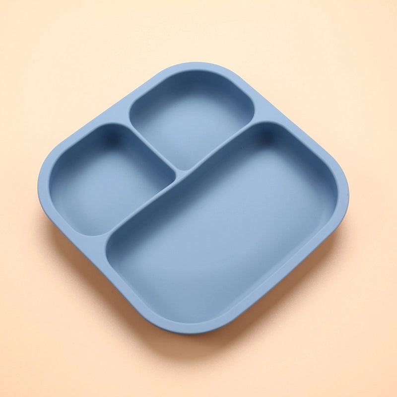 Kids Silicone Suction Plate Food Grade Dishwasher Safe Thickened Square Baby Tableware|Baby Feeding Accessories