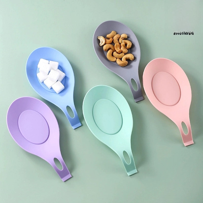Silicone Soup Spoon Rest Holder Non-Slip Spoon Pad for Cooking Kitchen Utensils and Sauce Saucer|Kitchen Accessories