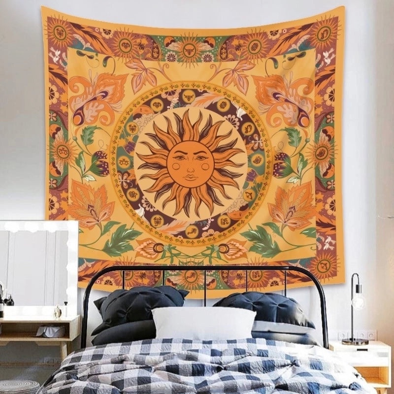 Bohemian Psychedelic Sunflower Printed Tapestry Wall Hanging | Home Decor & Wall Art