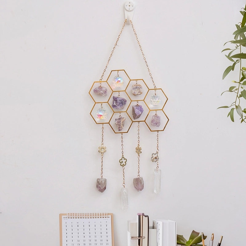 Romantic Geometric Crystal Iron Suncatcher Wall Art for Elegant Lady | Home Decor & Wall Art