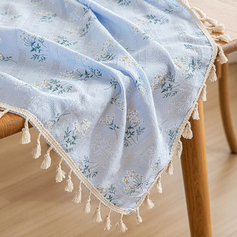 Fresh Daisy Floral Cotton Linen Tablecloth for Coffee and Dining Tables|Home Decor Table Linens