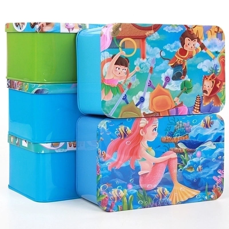 Cartoon Wooden 200-Piece Puzzle Set in Iron Box | Toys & Games