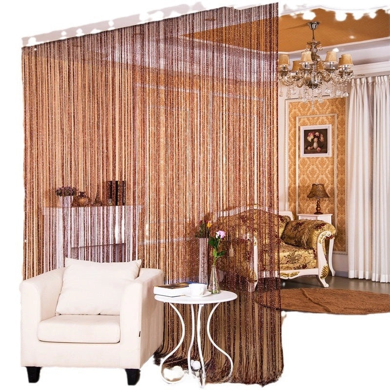 Korean Style Silver Thread Door Curtain 1x2M for Living Room Bedroom Partition Hanging Curtain|Home Decor Curtains