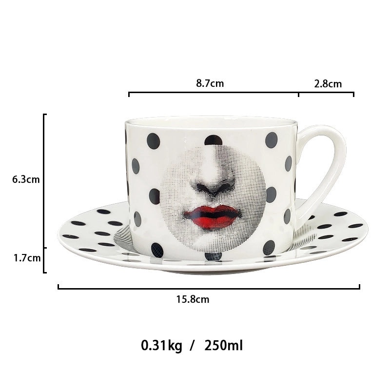 Vintage White Porcelain Water Bottle with Handmade Human Portrait | Drinkware & Bottles