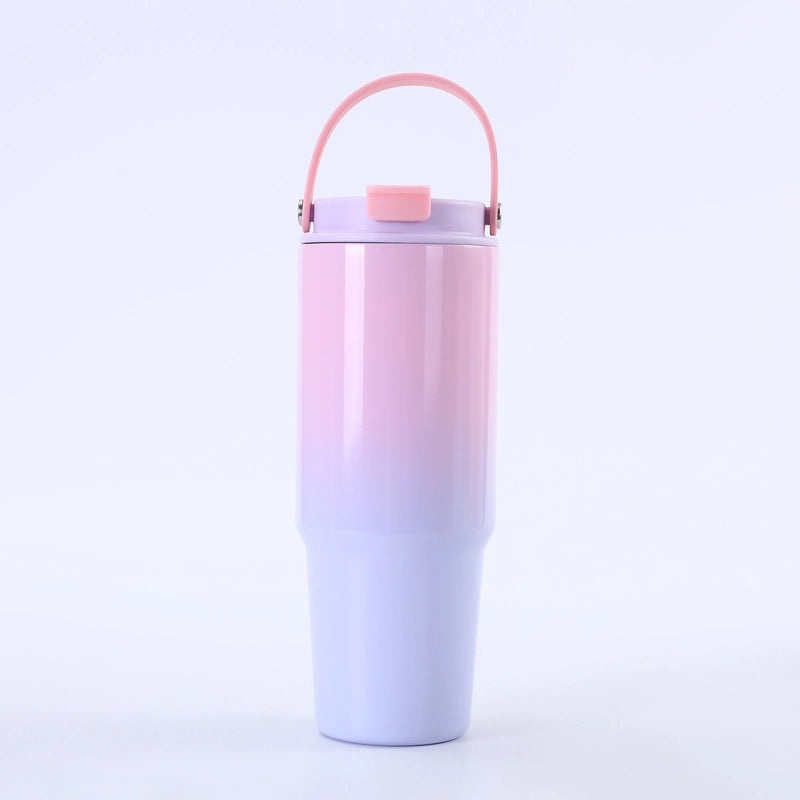 Gradient Color Stainless Steel Thermos Cup 304/201 Double Wall Vacuum Flask 500ml | Drinkware & Thermoses
