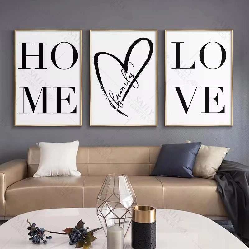 Heart Shaped Letter Canvas Decorations for Casual Home Decor | Home Accessories