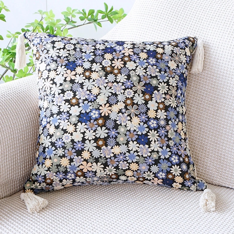 Minimalist Floral Canvas Throw Pillow Cover for Casual Home Decor | Home Textiles & Bedding
