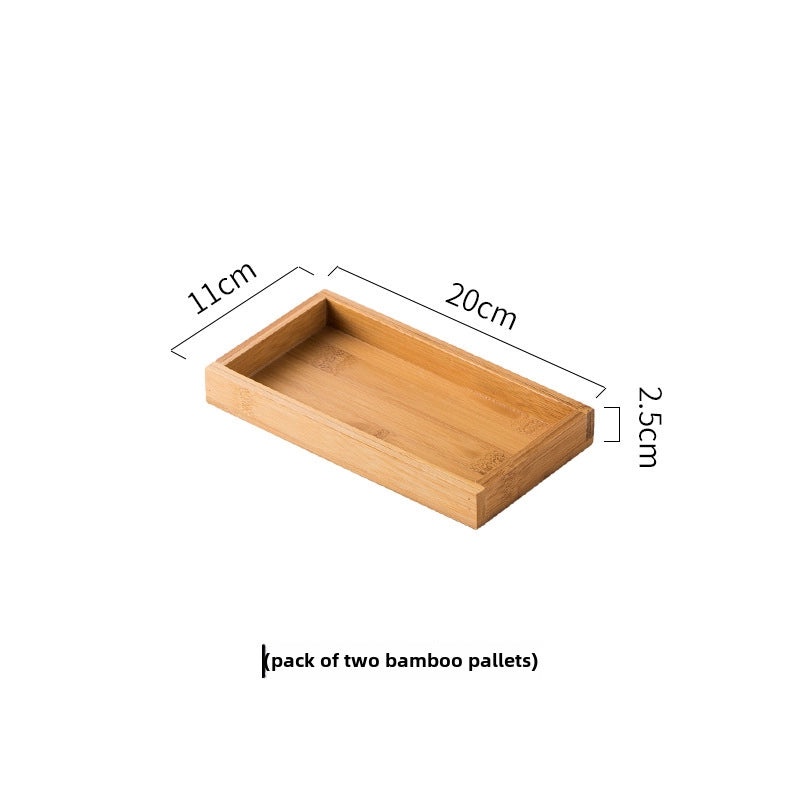 Nordic Ceramic Square Snack Bowl with Bamboo Wooden Tray | Kitchenware & Dining Accessories