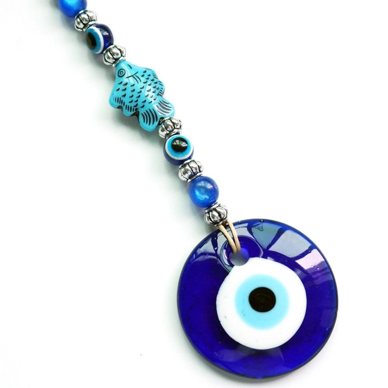 10 Pieces Devil's Eye Blue Glass Fish Shape Pendants Wall Decor Accessories|Home Decor & Accessories