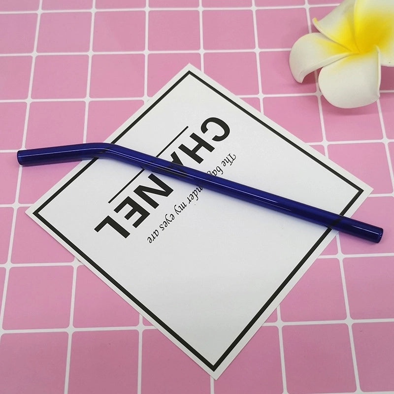 Stylish Single Solid Color Glass Straw for Reusable Drinkware | Kitchen & Dining Accessories