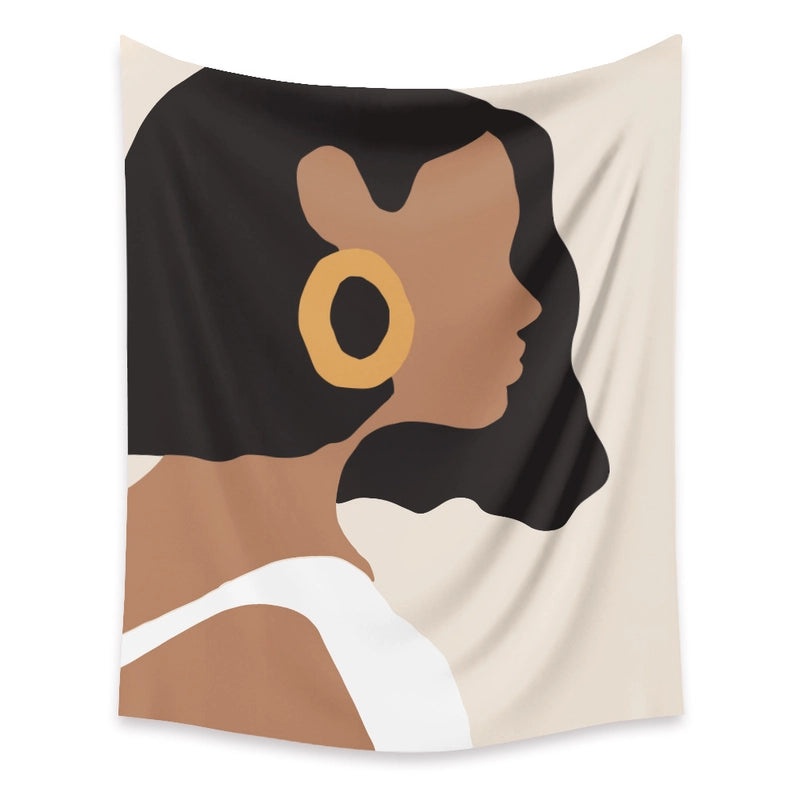 Abstract Floral Portrait Wall Hanging | Home Decor Tapestry