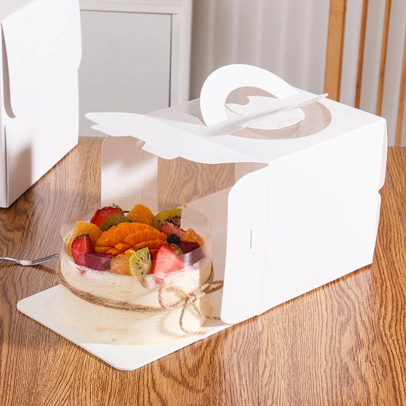 Transparent Window Birthday Cake Box 8 Inch Portable Dessert Packaging | Cake Boxes & Packaging