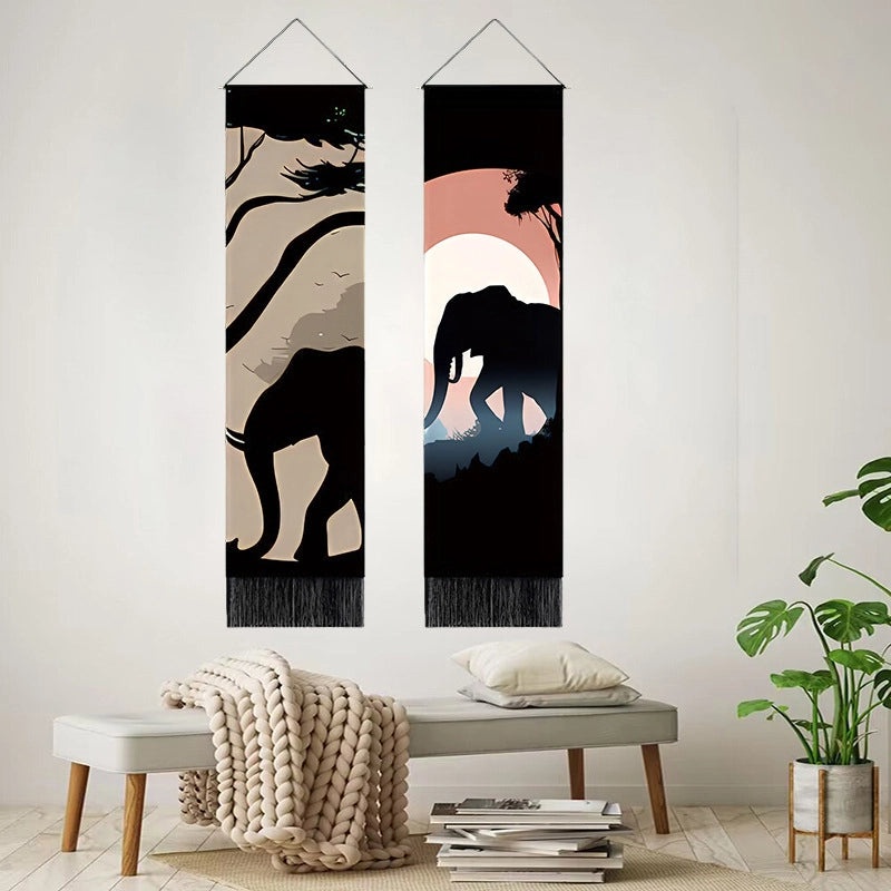 Nordic Modern Animal Print Cotton Linen Polyester Tapestry Wall Hanging Art|Home Decor Wall Art