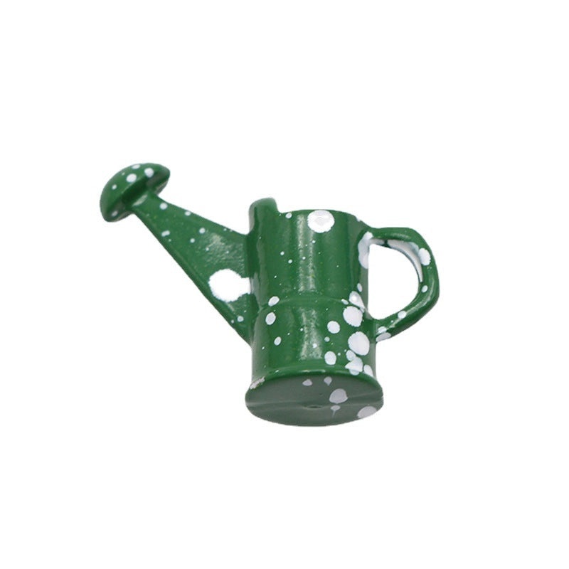 Miniature Dollhouse Gardening Tin Scissors Set with Wrought Iron Watering Can for BJD Accessories|Miniature Garden Tools