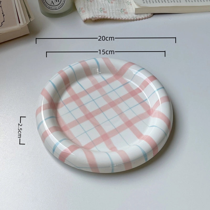 Charming Lattice Porcelain Plate Single Piece | Home Decor Tableware