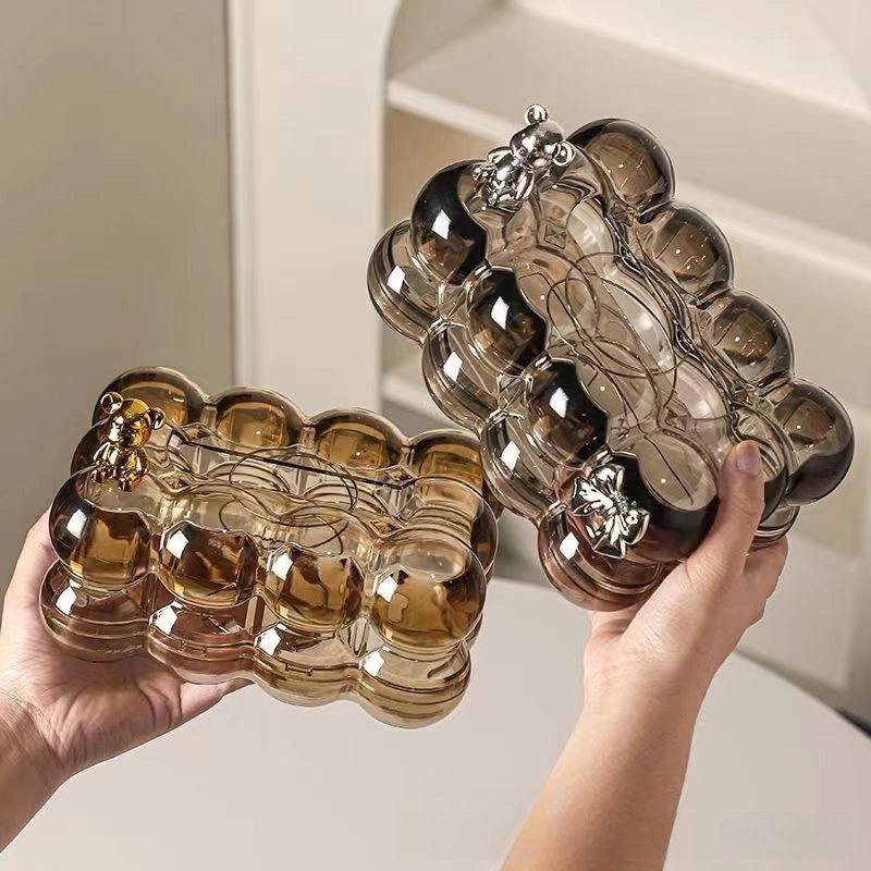 Nordic Luxury Transparent Tissue Box for Living Room Coffee Table | Home Decor Accessories