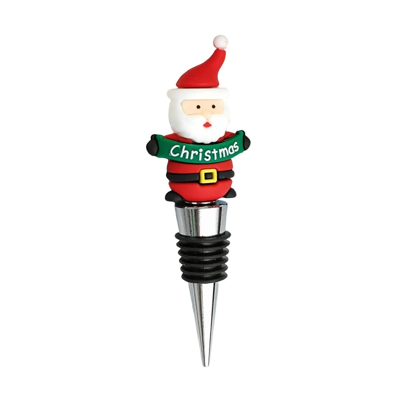 Christmas Santa Claus Wine Bottle Stopper with PVC and Alloy Silica Gel | Kitchen & Dining Accessories