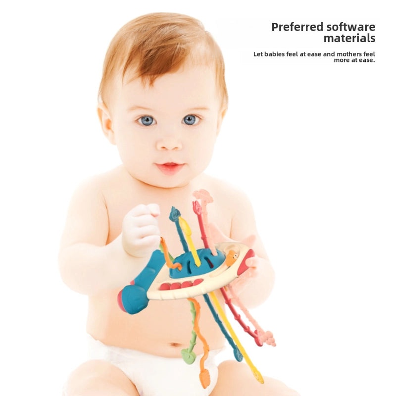 Baby Puzzle Early Learning Finger Flying Saucer Pull Rope Toy for Fine Motor Skill Development 3-6 Months|Baby Development Toys