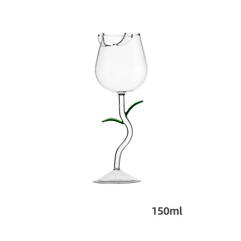 Elegant Floral Design Glass Wine Cup 1 Piece|Drinkware & Glassware