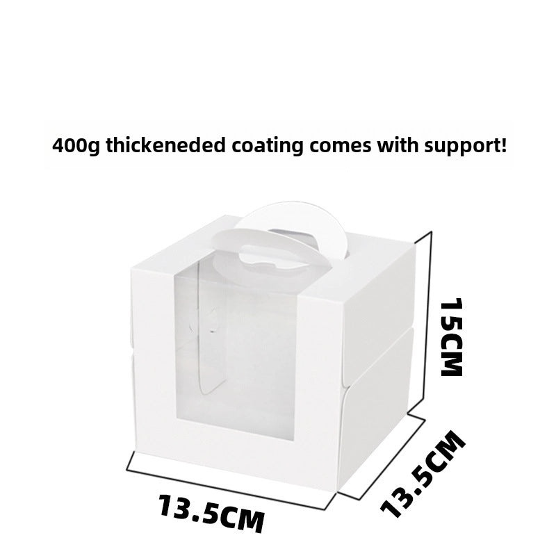 Transparent Window Birthday Cake Box 8 Inch Portable Dessert Packaging | Cake Boxes & Packaging